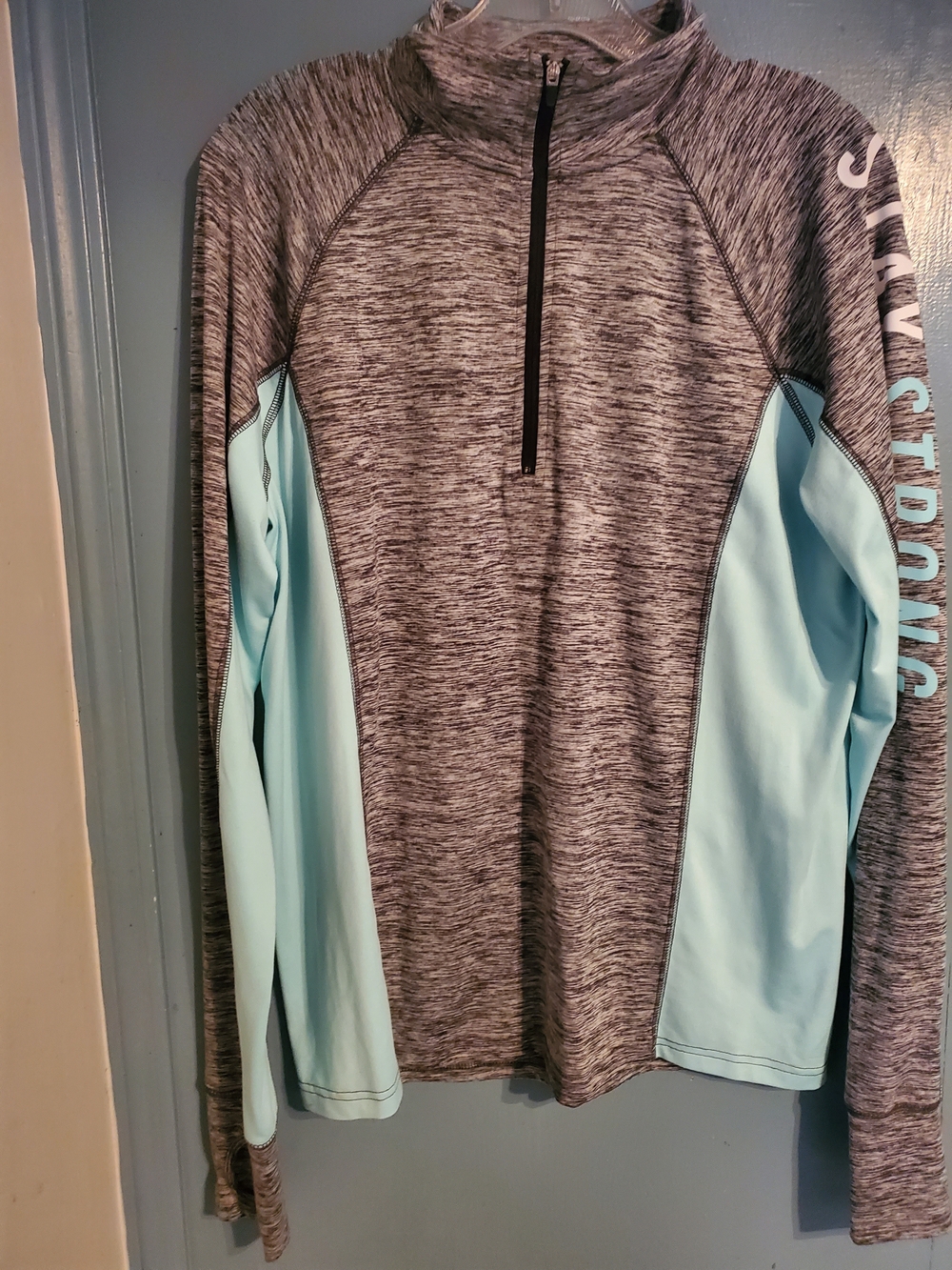 Everlast Gray & Light Blue Women's Quarter-Zip Athletic Jacket